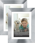 Americanflat 7x5 Photo Frames with Polished Crystal-Clear Glass - Set of 2  - Silver- new but open tatty box