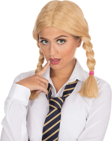 Bristol Novelty Schoolgirl Wig, Blonde, One Size , used like new