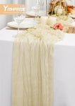 YMHPRIDE 10 Packs Ivory Cheesecloth Table Runner, 90x300cm , new but original packaging is missing