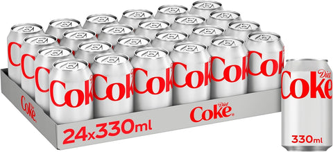 Diet Coke Can Cola, Tray 330 ml (Pack of 24), best before 1/26