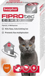 beaphar fipro tec combo cats x3 flea,ticks and biting lice expires 12/24, scruffy box (ref g453)