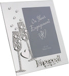 "Engaged" 6x4" Mirrored Glass Photo Frame, condition new, scruffy box