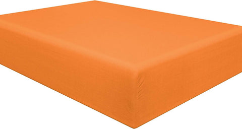 NTBAY 100% Brushed Microfiber Single Fitted Sheet, Orange, condition new, open packaging