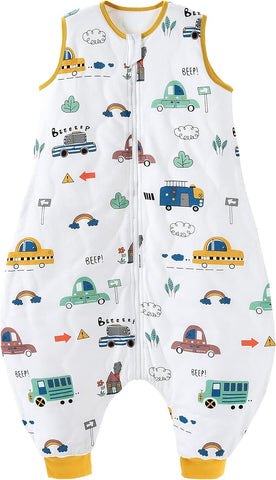 Chilsuessy Toddler Sleeping Bag with Feet- City traffic, 100cm/4-5 Years- new but scruffy packaging