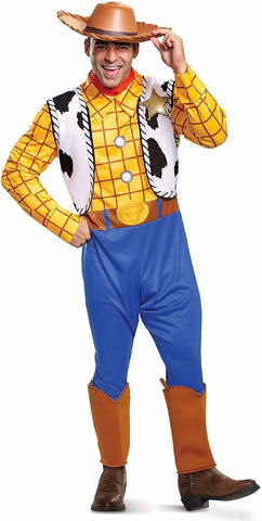 Toy Story Woody Classic Costume jumpsuit and hat only One size  refurbished , hat squashed on 1 side(ref tt128)
