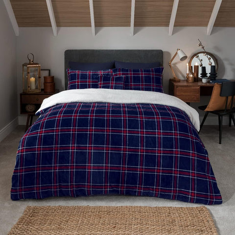 Sleepdown Check Printed Flannel Fleece Bedding Set -King, New but no original packaging