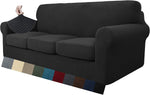 MAXIJIN Jacquard XL Couch Covers (4 Seater, Black) condition new, open, scruffy packaging