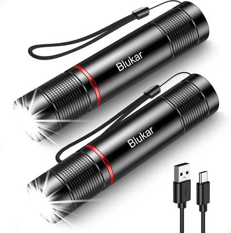 Blukar LED Torch Rechargeable, [2 Pack] 2000L ,4 Lighting Modes - new in original box