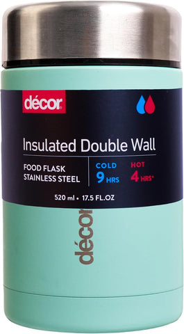 Décor Insulated Food Flask, Mint Green 520ml, condition new but few marks around the flask