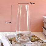 Vzmiza Clear Flower Vase 22 cm, used- good, water marks, needs to be cleaned, open, scruffy  box