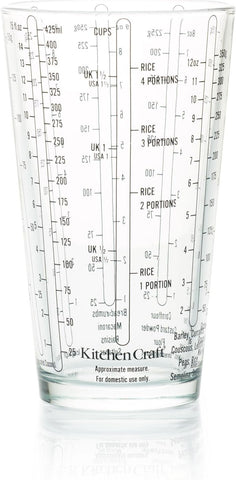 KitchenCraft Glass Measuring Cup for Wet and Dry Ingredients, Imperial and Metric Units, Powdered Mixes and Liquids, 450 ml-new