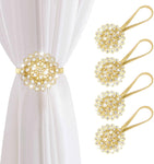 AULEEP Magnetic Curtain Tiebacks, 3 Pack only Modern Metal Curtain Tie Backs, Crystal Gold- new but only 3 tie backs not 4, scruffy box