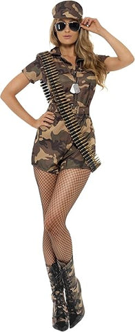 Smiffys Army Girl Sexy Costume size XL- new but open scruffy packaging