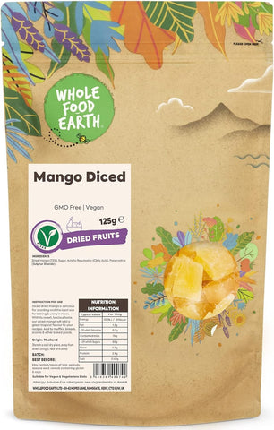 Wholefood Earth Mango Diced 125 g- best before 01/02/24