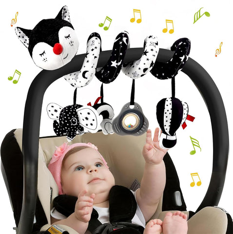 Kulveanju Spiral Pram Toys for Babies, Black and White, condition used- very good, no original packaging