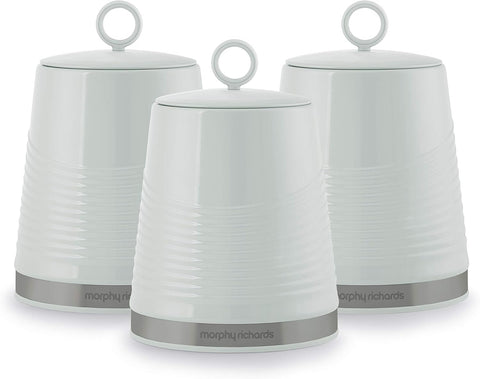 Morphy Richards 976007 Dune Kitchen Storage, Tea Coffee Sugar Set of 3 Canisters, Sage Green- new in original box