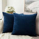 MIULEE Velvet Soft Decorative Pillow Cases x2 60 x60cm, Navy, condition new, no original packaging