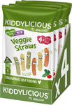 Kiddylicious Veggie Straws  - Suitable for 9+ Months - 4 Packs of 4 (16 Total) , best before 4/25