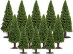 ANCLLO 15pcs Model Trees Miniature Landscape Scenery Cedar Trees- new- sealed box
