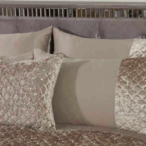 Emma Barclay Glamour Quilted Sequin Duvet Set in Mink, Double, New but no original packaging