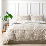 Tokokimo Double Duvet Cover Set - Spring Bedding Sets Reversible, (Floral, Grey, Double 200 x 200 cm), new, opened, no box