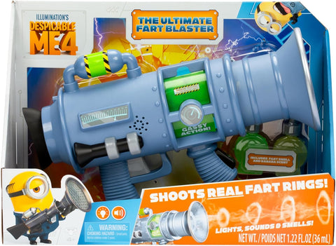 Despicable Me 4 The Ultimate Fart Blaster, It Includes 2 Different Scented Fart Formulas, used-very good condition, scruffy box