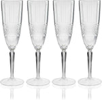 Maxwell & Williams Cut Glass Champagne Flutes 150ml Transparent- used good, only 3, scruffy packaging