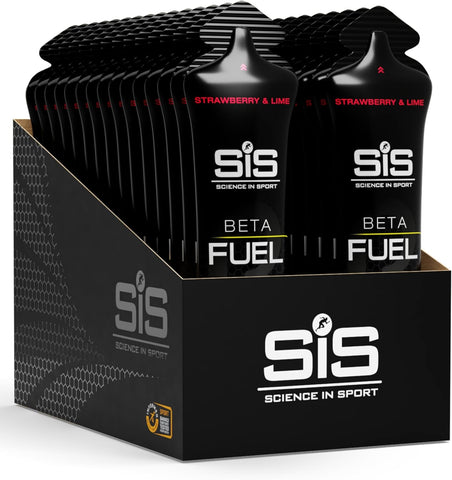 Science in Sport Beta Fuel Gels Dual Strawberry and Lime Flavour, 30 x 60ml SCRUFFY BOX best before 12/26
