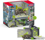 SCHLEICH 42677 BattleCave Stone Chameleon, New but 2 pieces missing, slightly scruffy box