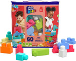 MEGA BLOKS Big Building Bag building set with 60 big and colourful building blocks, new condition, open pack