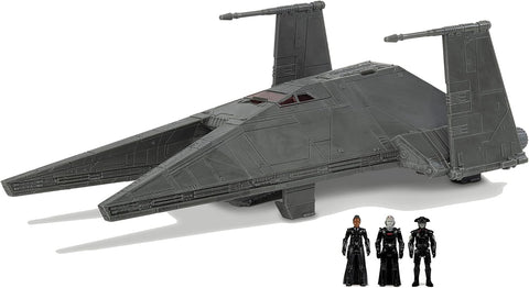 Star Wars Micro Galaxy Squadron Starship, New but cockpit slightly damaged and 1 wing broken off, scruffy, damaged box