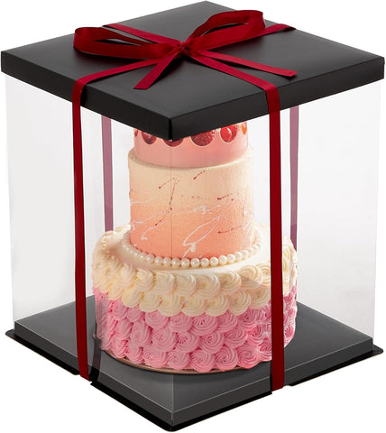 Warmiehomy Clear Cake Box, 26x26x32CM, New but slightly tatty, no ribbon, no original packaging