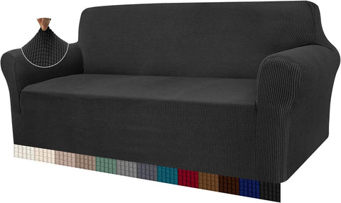 Granbest High Stretch Sofa Covers 3 Seater Black- new but open/scruffy packaging