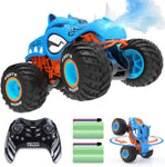 DEERC 4WD Monster Truck for Kids, 1:16 Scale Remote Control Car with Spray and Light, new, open/damaged box