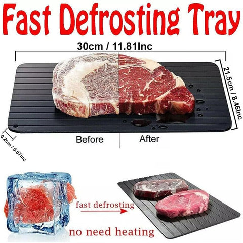 True Face Defrosting Tray, Black Fast Thaw Aluminium Meat Board 30cm x 21.5cm- new but opened damaged box
