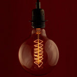 Globe Edison Light Bulb Spiral, E27 40W Edison Screw Fitting Amber Glass Extra Large (125mm Width)- new but opened box