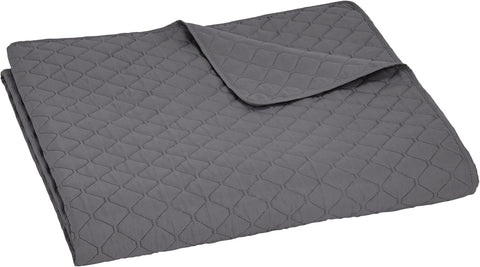 Amazon Basics Oversized Embossed Quilt Coverlet, Dark Grey Diamond, 170 x 210 cm- new but missing original packaging