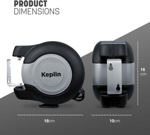 Keplin Retractable Washing Line, 30M Dual, 30M, Used- very good, hooks and screws missing