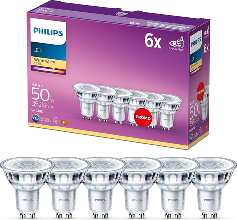 PHILIPS LED Classic Light Bulb [GU10 Spot] Warm White- only 5 in the box- new but scruffy box