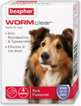 Beaphar WORMclear® Tablets for Dogs up to 40kg, 4 tablets, expiry 04/27, dented box