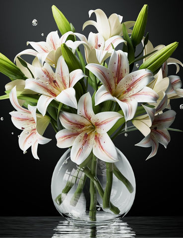 DBCMEW 6PCS Artificial Lilies Set , used -very good condition