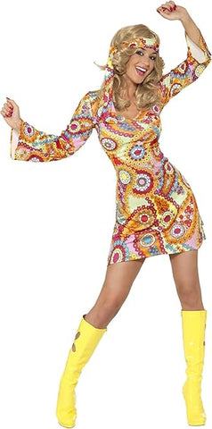Smiffys 60s Hippy Costume, size S (8-10), New but no original bag