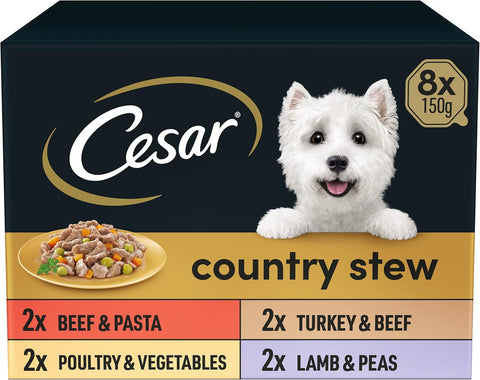 Cesar Country Stew Adult Wet Dog Food, Special Selection, 24 x 150g, best before 9/25