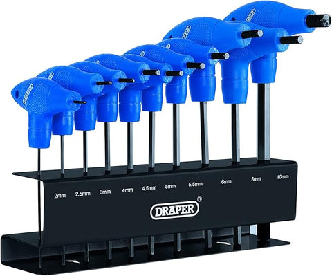 Draper T-Handle Hexagon Allen Key Set, New but 4mm missing, open, scruffy box