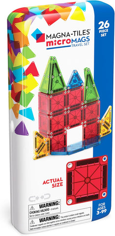 Magna-Tiles microMAGS 26-Piece Travel Magnetic Construction Set, New but dented packaging