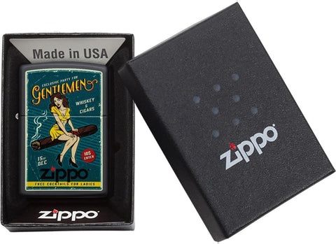 Zippo Lighter Brass Individual Design Original Pocket Size, Black, condition used- very good