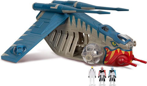 Star Wars Micro Galaxy Squadron Republic Gunship, New- open, scruffy box, missing 3 figures, open, scruffy box