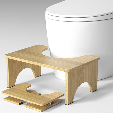 Folding Bamboo Squatting Potty for Adult Toilet Stool, 7 Inch Bathroom Step Stool New but no original packaging