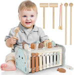 DINORUN Wooden Hammering Pounding Toy with Xylophone, New but scruffy box