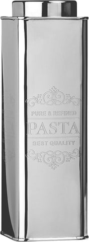 Premier Housewares Stainless Steel Chai Pasta Canister Silver H31 x W9 x D9cm- new but very tiny dent and marks around the canister, hardly noticeable